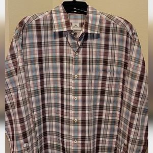 PETER MILLAR COTTON BUTTON DOWN SHIRT..LARGE